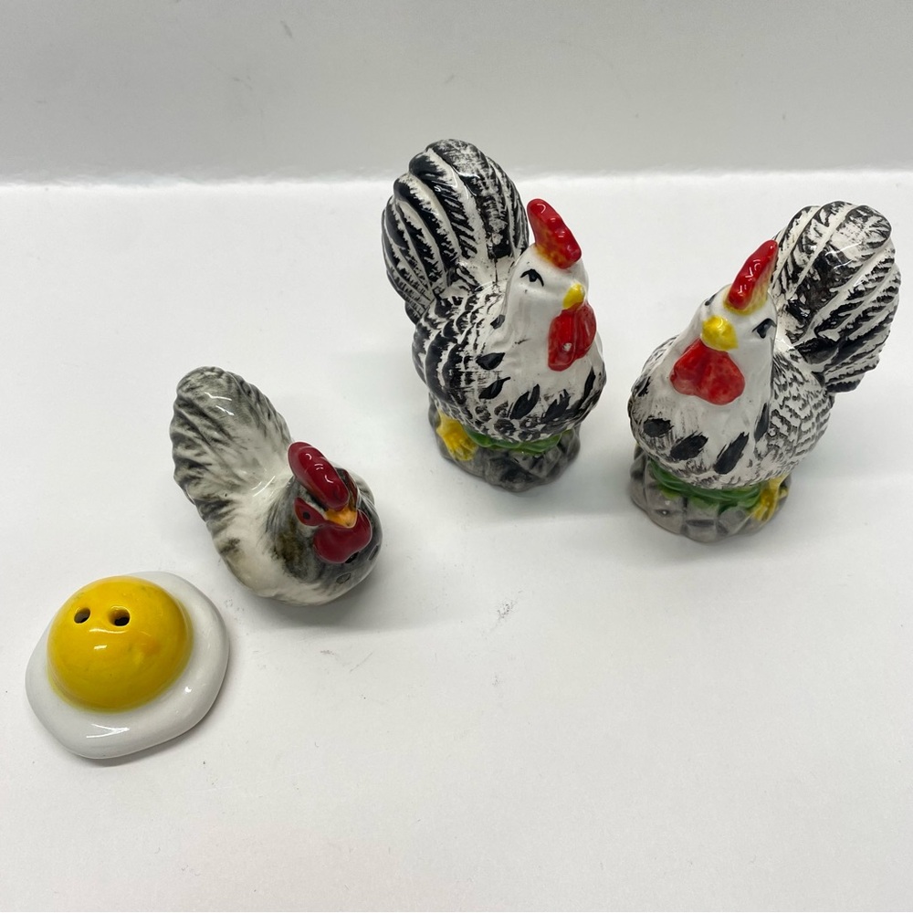 Chicken Salt & Pepper Shakers Chicken & Egg Shakers 2 Sets Farmstyle Cottagecore